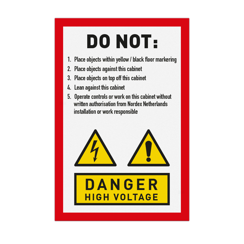 Veiligheidsbord Nordex T1 - 190x290mm - Alupanel 2mm