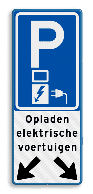 Verkeersbord parkeren elektrische voertuigen voor 2 vakken - reflecterend