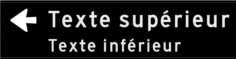 Panneau directionnel d’entreprise avec 2 lignes de texte – largeur 600mm - 150mm de haut