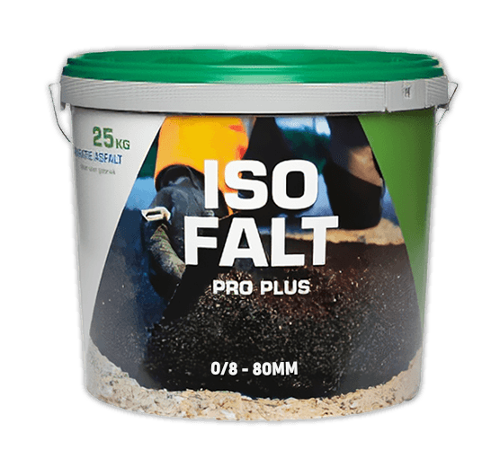 IsoFalt Pro Plus 0/8 asphalte froid 25kg - Réparations d'asphalte jusqu'à 80mm de profondeur