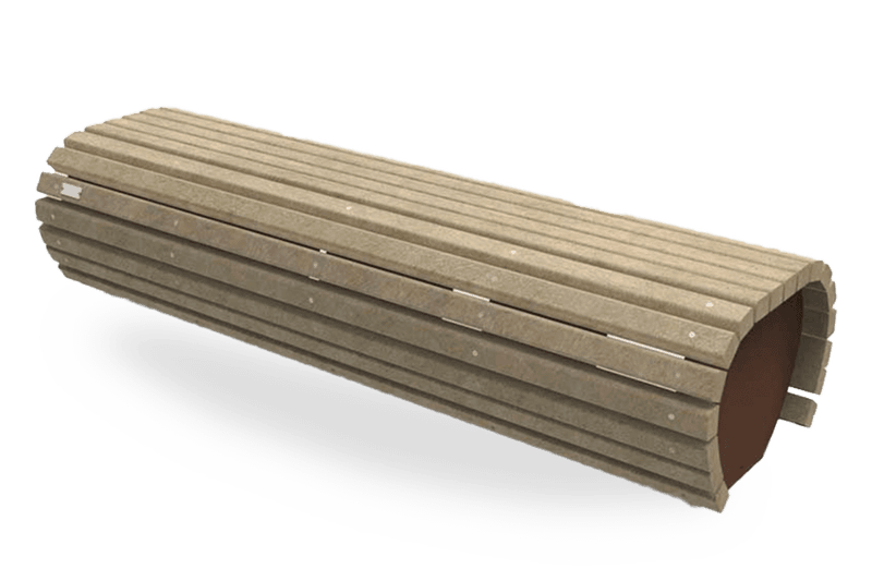 Banc public - plastique recyclé / acier corten - Modèle Knokke