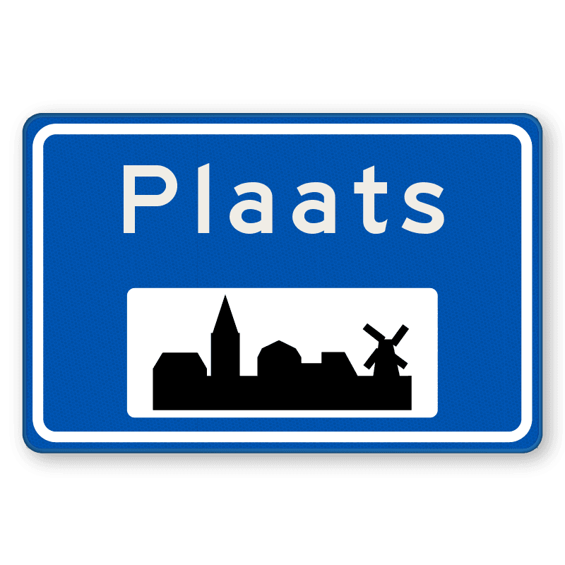 Plaatsnaambord 1000x650mm RVV H01a - Begin bebouwde kom