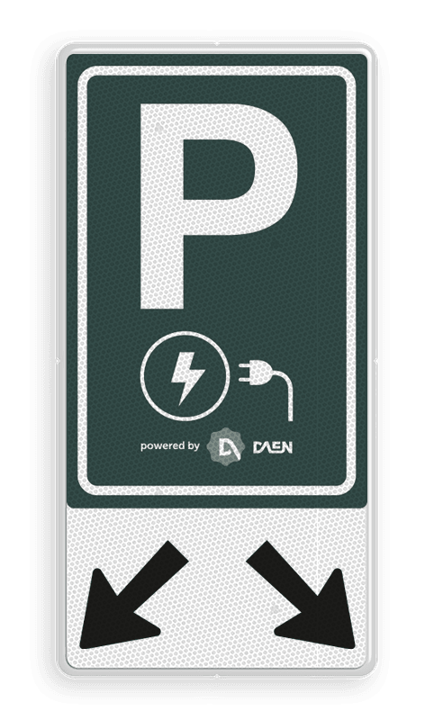 Verkeersbord elektrisch laden - met twee schuine pijlen - DEAN Mobility