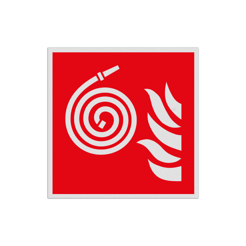 Pictogramme de sécurité F019 - Tuyau d'incendie non raccordé - réfléchissant