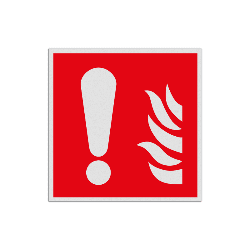 Pictogramme de sécurité - Attention en cas d'incendie - réfléchissant