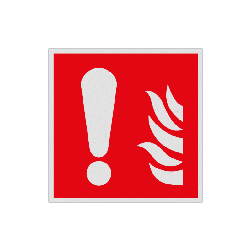 Veiligheidspictogram - Opgelet bij brand - reflecterend