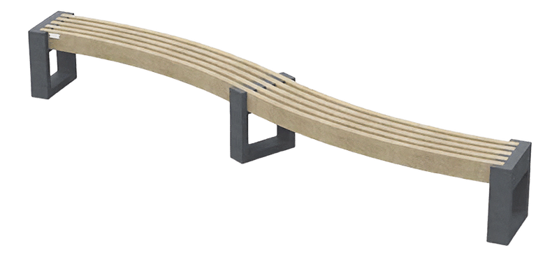 Parkbank - zonder rugleuning - Type Canvas Spine - Tweekleurig