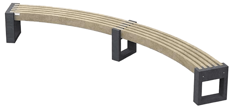 Banc public sans dossier - Bicolore - Modèle Canvas Arc