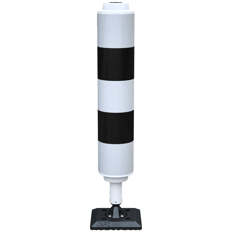 Verkeerszuil BB21 zwart/wit Ø160mm - Veerpaal kunststof flexibel - reflecterend