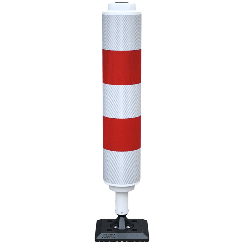 Verkeerszuil BB21 rood/wit Ø160mm - Veerpaal kunststof flexibel - reflecterend