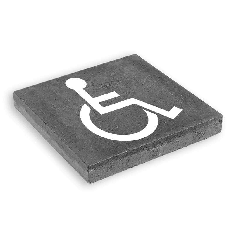 Symbooltegel beton 300x300mm - Aanduiding mindervalide (rolstoel)