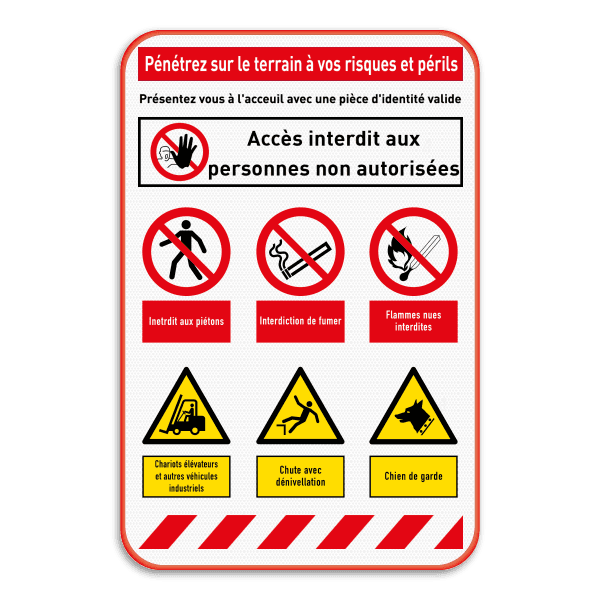 Panneau de sécurité | 6 pictogrammes + bannière