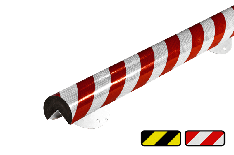 Kantenschutzprofil Kunststoff Ø60mm – 1 Meter – reflektierend & verschraubbar