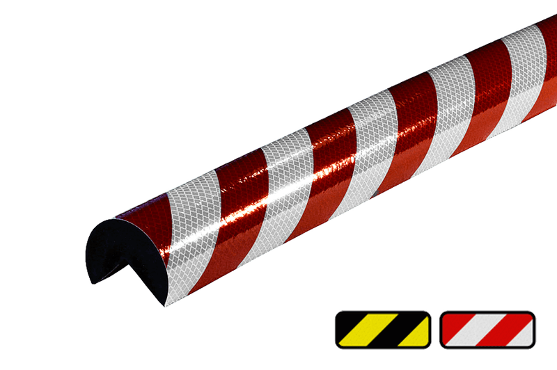 Hoekbescherming PU-schuim reflecterend Ø60mm type A+ - zelfklevend