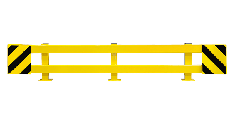 Stellingbeschermer staal geel/zwart - breedte 2300-2700mm - vloermontage