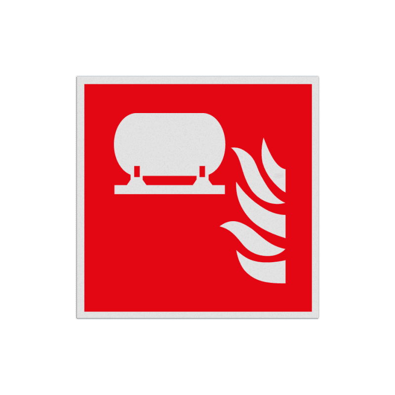 Pictogramme de sécurité F012 - Installation fixe d'extinction d'incendie - rétroréfléchissant
