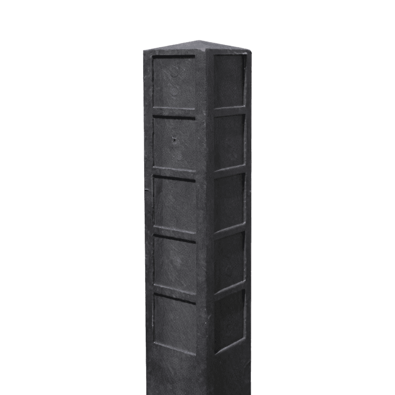 Routepaal gerecycled kunststof met 4x5 uitsparingen 80x80mm - 120x120x1700mm