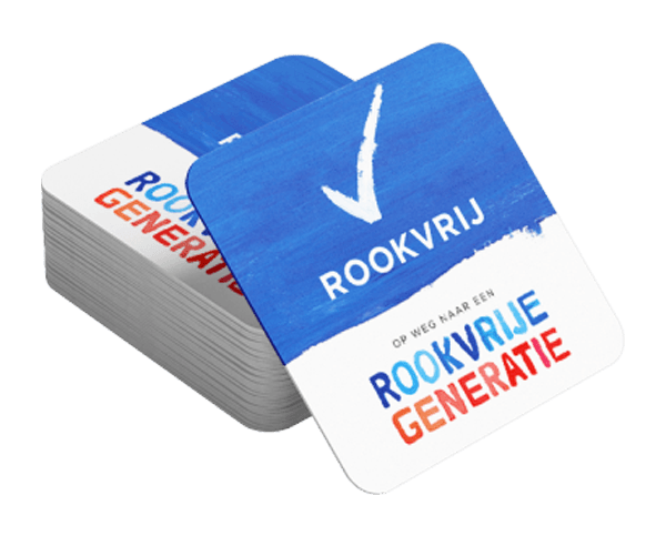 Onderzetters dubbelzijdig Rookvrije Generatie - 93x93mm