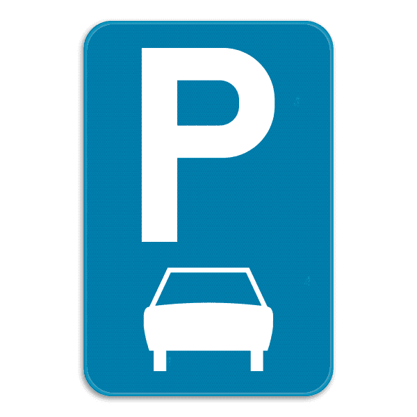 Panneau SB250 - E9b - Stationnement réservé aux motocyclettes, aux voitures, voitures mixtes et minibus