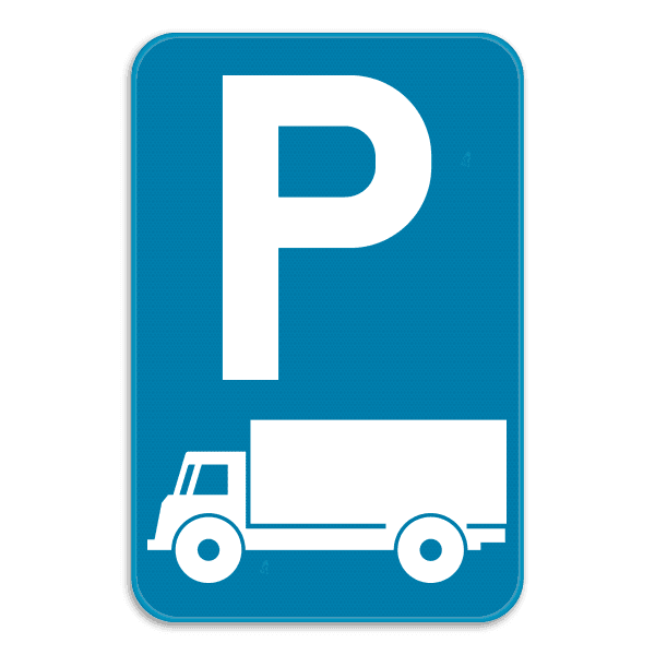 Verkeersbord SB250 E9c - Parkeren uitsluitend voor vrachtauto’s