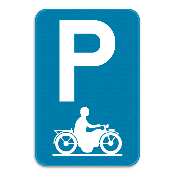 Verkeersbord SB250 E9i - Parkeren uitsluitend voor motorfietsen