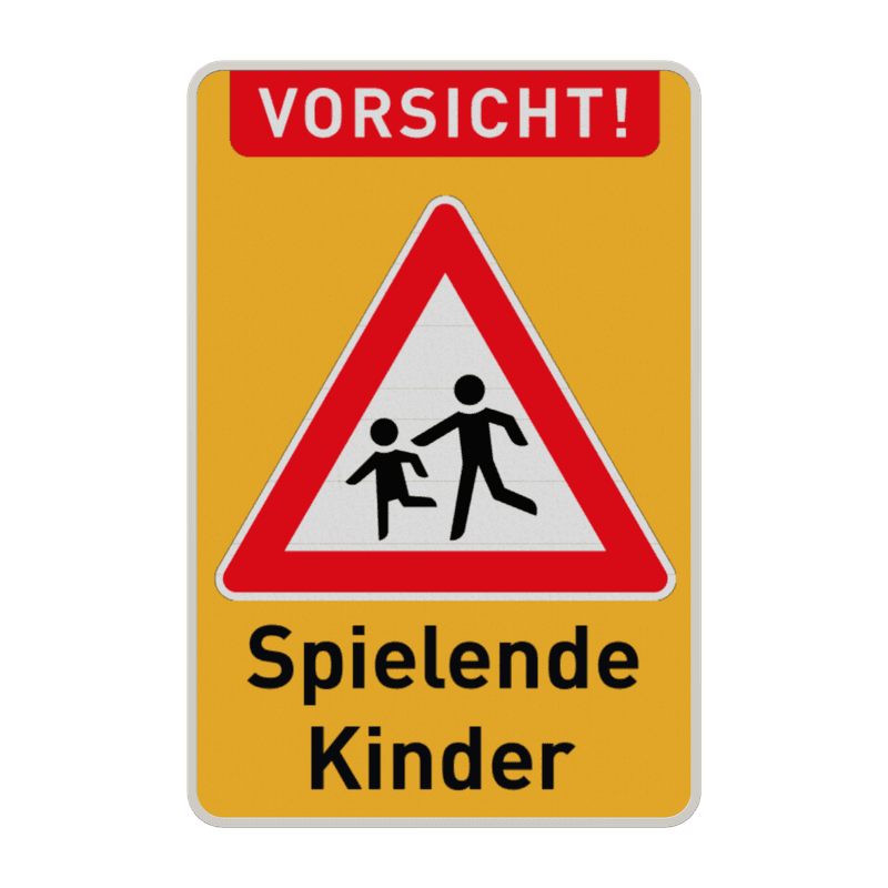 Warnschilder - Vorsicht Spielende Kinder - reflektierend