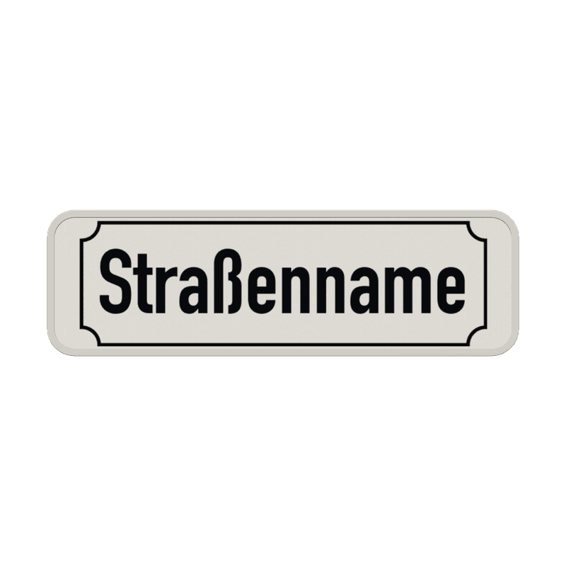 Straßennamenschild 600x200mm - 1 Zeile mit Rand