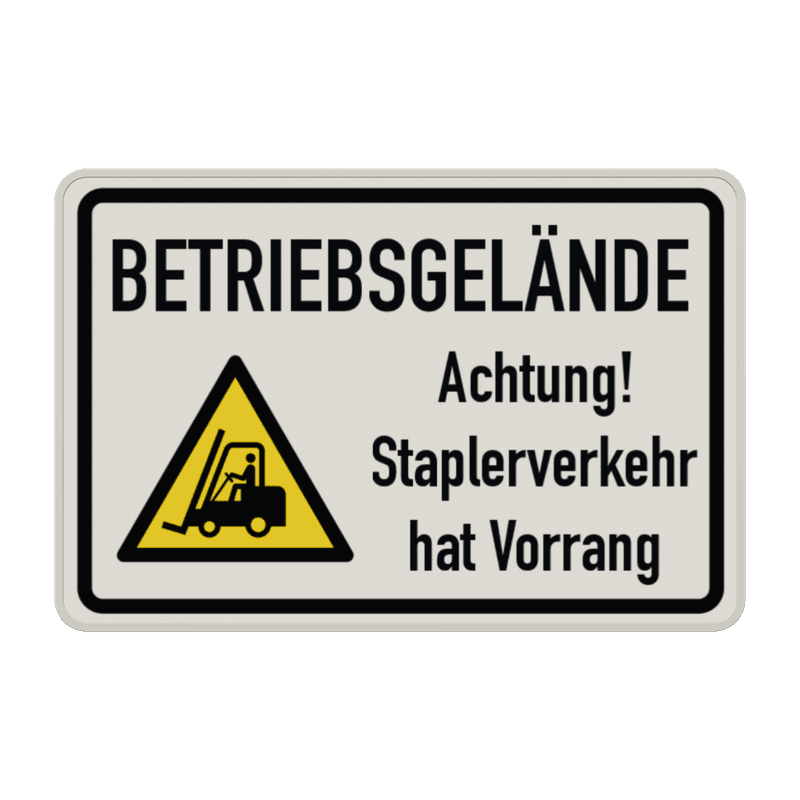 Warnschilder - Betriebsgelände, Achtung Staplerverkehr hat Vorrang
