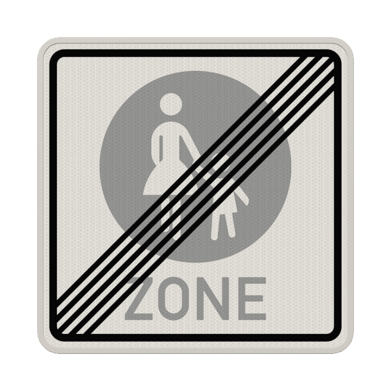 Verkehrszeichen 242.2 - Ende einer Fußgängerzone