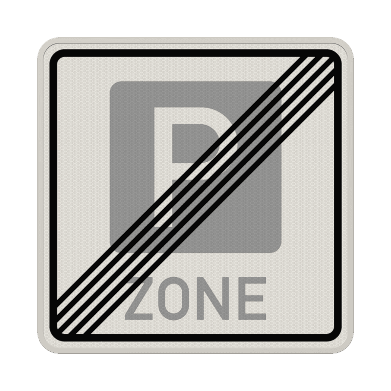Verkehrszeichen 314.2 - Ende einer Parkraumbewirtschaftungszone