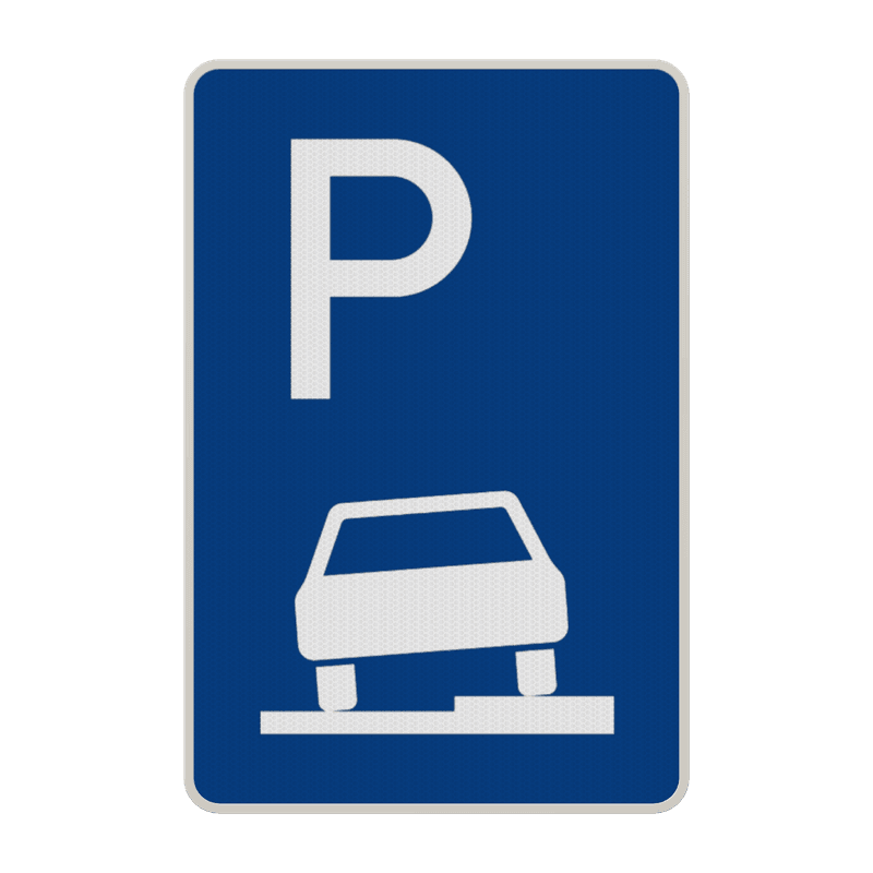 Verkehrszeichen 315-55 - Parken halb auf Gehwegen