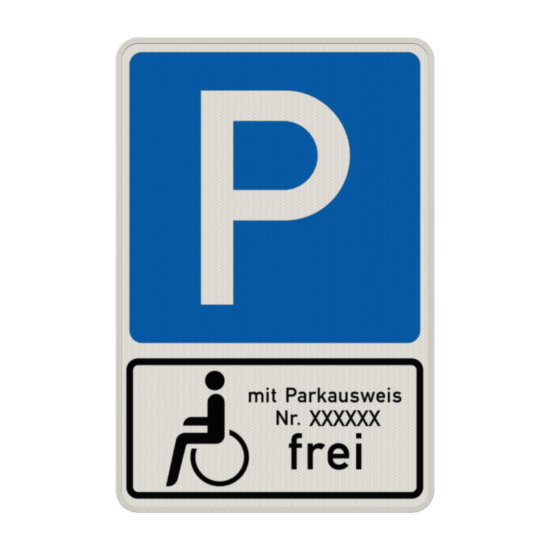 Parkschilder - Parkplatz nur für Schwerbehinderte mit Parkausweis frei