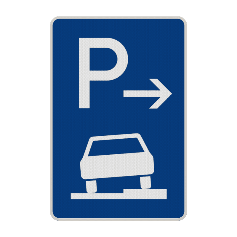 Verkehrszeichen 315-57 - Parken halb auf Gehwegen (Ende)