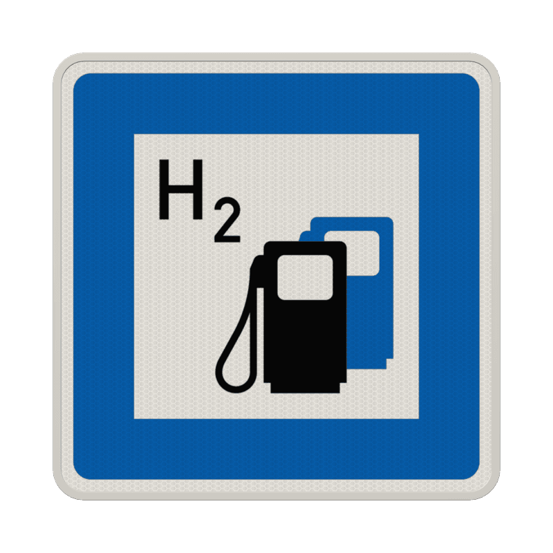 Verkehrszeichen 365-66 - Wasserstofftankstelle