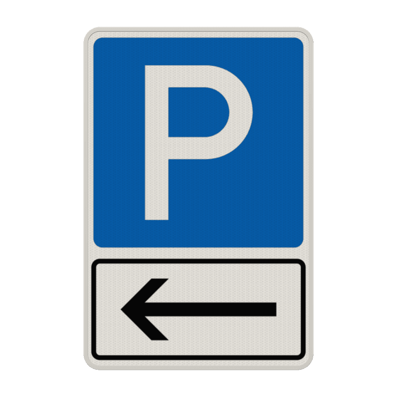 Verkehrszeichen 314-10 - Parken mit Pfeil nach links