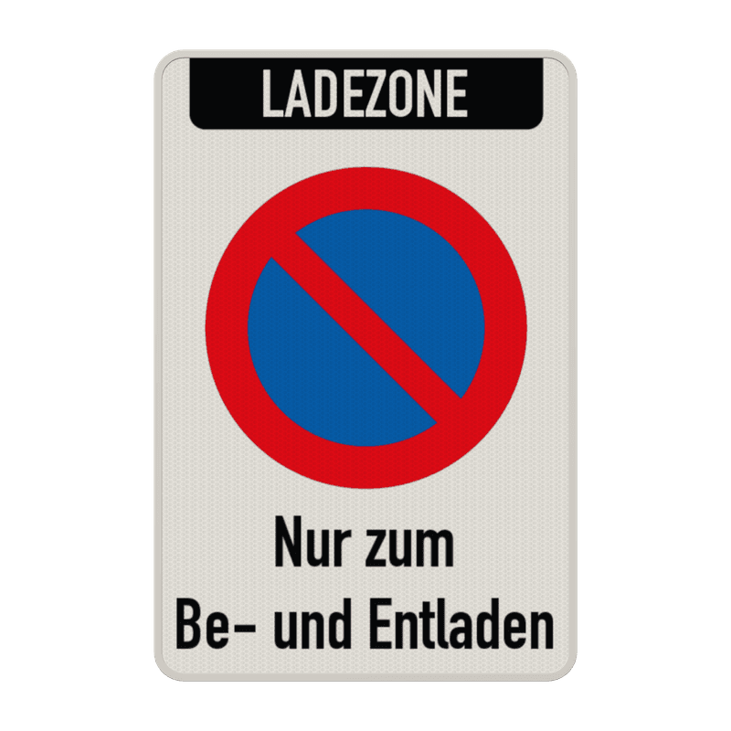 Parkverbotsschilder - LADEZONE - Eingeschränktes Haltverbot, Nur zum Be- und Entladen