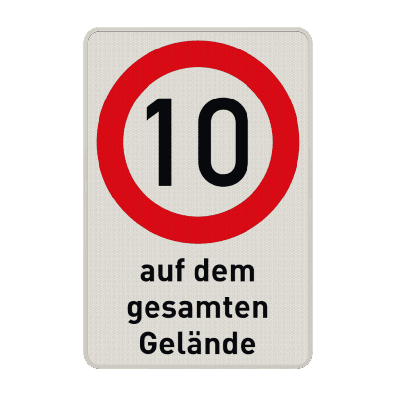 Kombinationsschilder - Betriebsgelände, 10 km/h auf dem gesamten Gelände