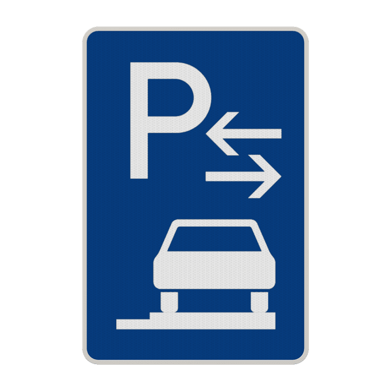 Verkehrszeichen 315-68 - Parken ganz auf Gehwegen (Mitte)