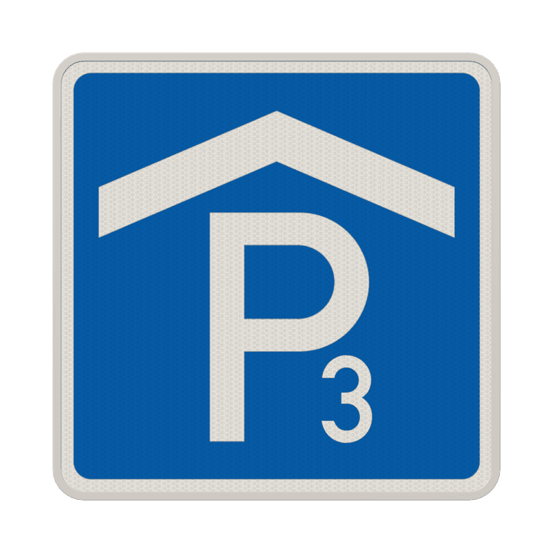 Verkehrszeichen 314-50 – Parkhaus/Parkgarage mit Nummer