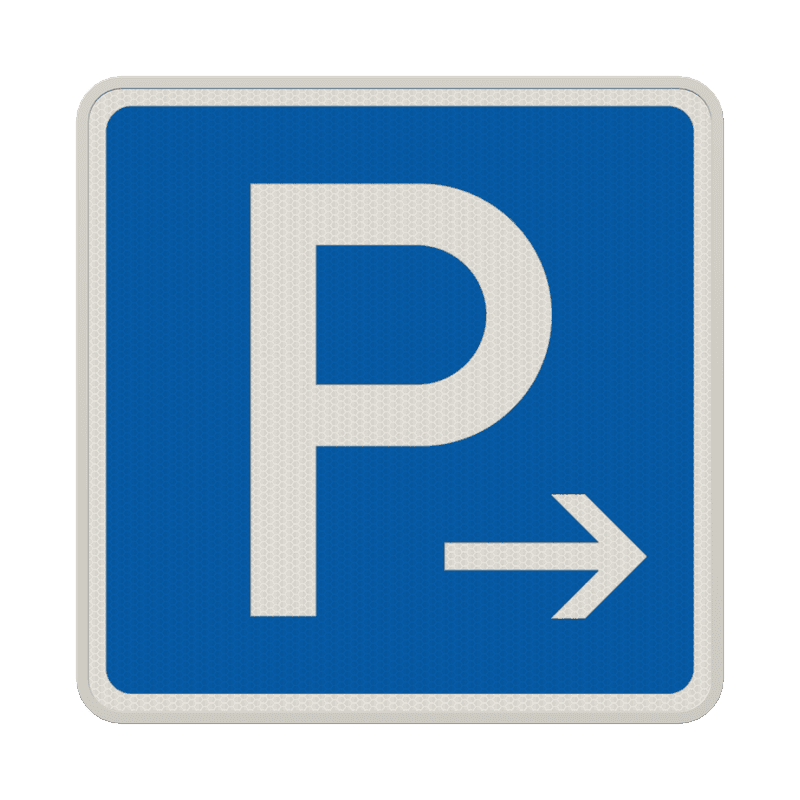 Verkehrszeichen 314 - Parken mit weißem Pfeil