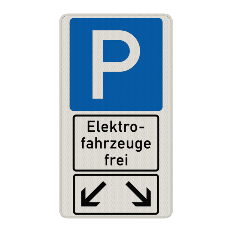 Parkschilder, Parkplatz zwei Elektrofahrzeuge - reflektierend