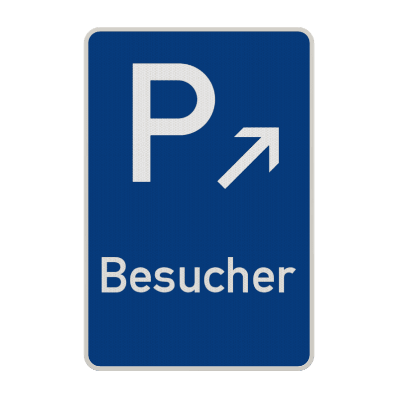 Parkplatzschild mit Pfeil - für Besucher