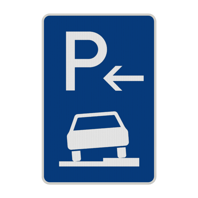 Verkehrszeichen 315-56 - Parken halb auf Gehwegen (Anfang)