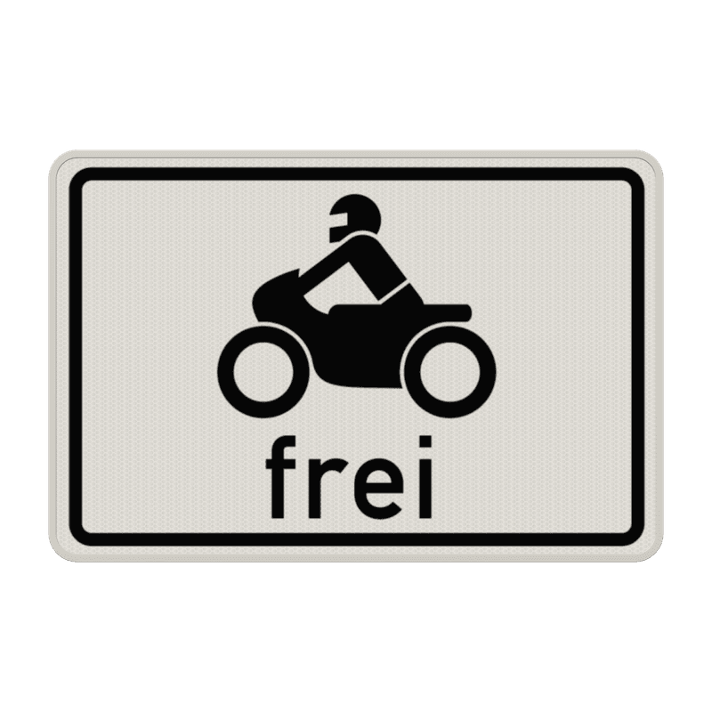 Verkehrszeichen 1022-12 - Krafträder, auch mit Beiwagen, Kleinkrafträder und Mofas frei