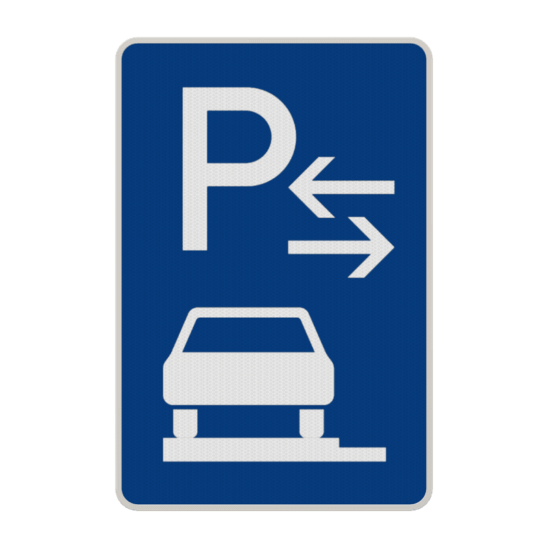 Verkehrszeichen 315-63 - Parken ganz auf Gehwegen (Mitte)