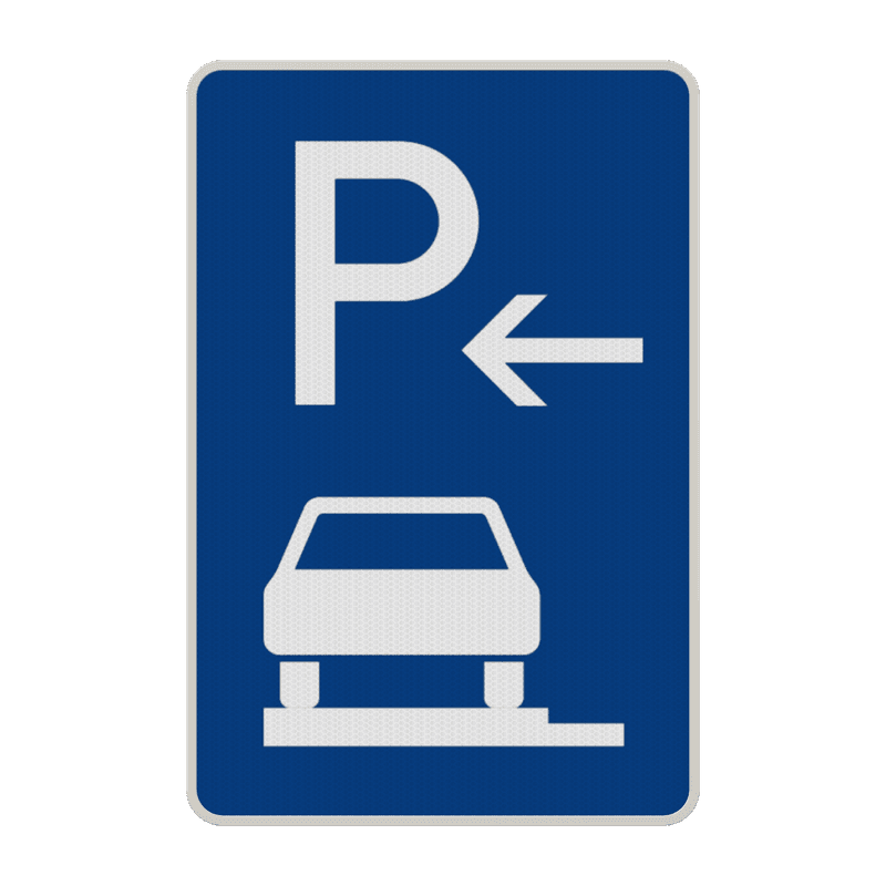 Verkehrszeichen 315-61 - Parken ganz auf Gehwegen (Anfang)