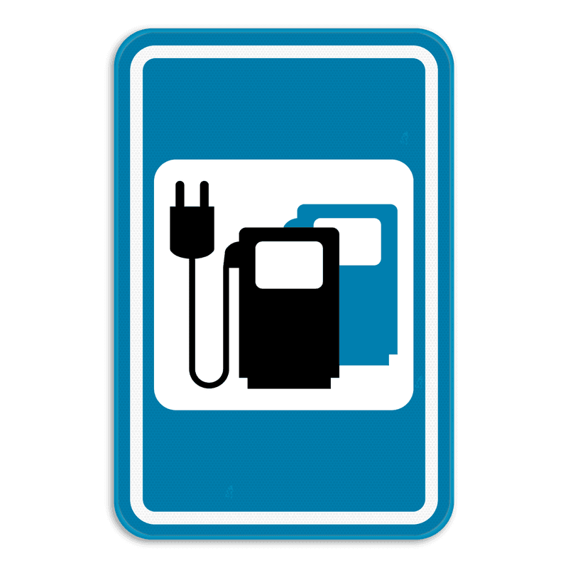 Verkeersbord SB250 F63 - Tankstation elektrisch opladen