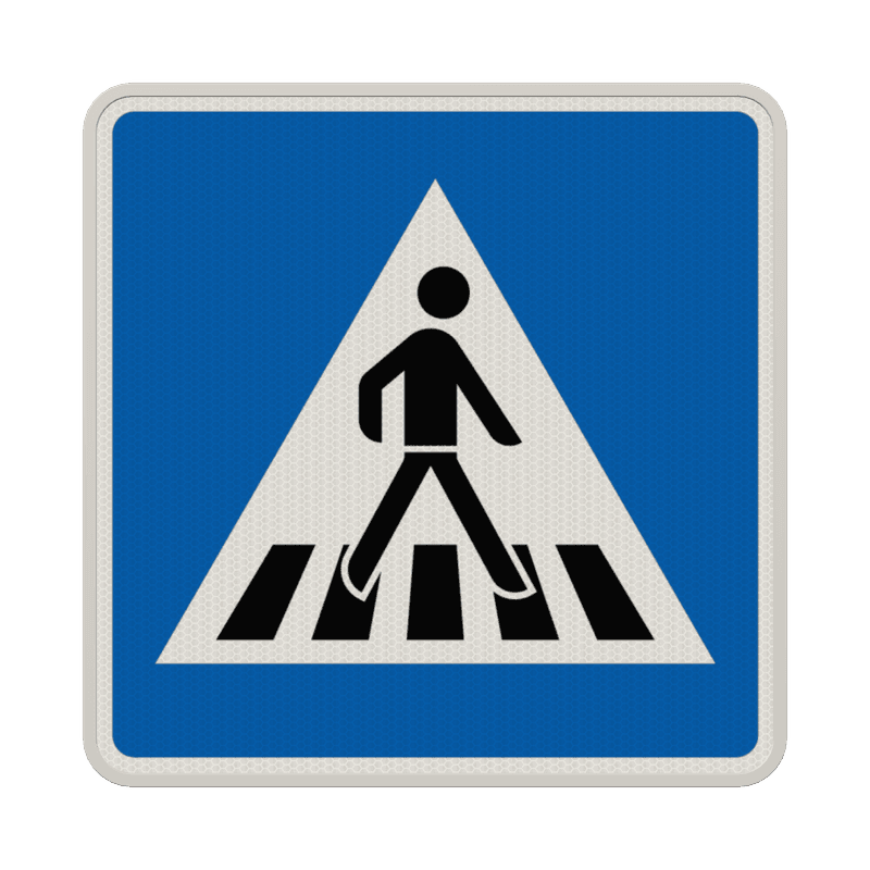 Verkehrszeichen 350-10 - Fußgängerüberweg Aufstellung rechts