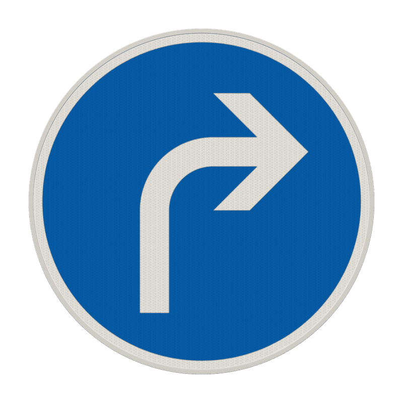Verkehrszeichen 209-20 - Vorgeschriebene Fahrtrichtung – rechts
