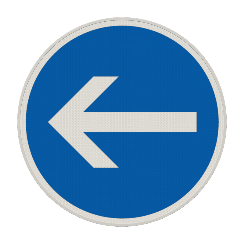 Verkehrszeichen 211-10 - Vorgeschriebene Fahrtrichtung – hier links